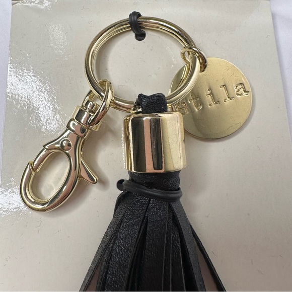 Stila Black Tassel Keychain Purse Charm - Picture 3 of 4